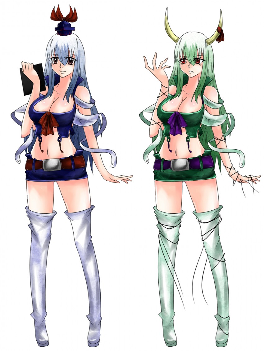 kamishirasawa keine and ex-keine (touhou) drawn by aoshima
