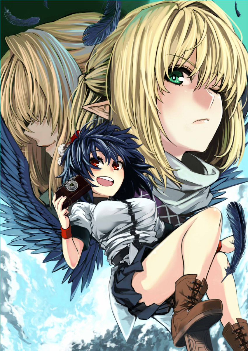 shameimaru aya and mizuhashi parsee (touhou) drawn by hinomoto_madoka