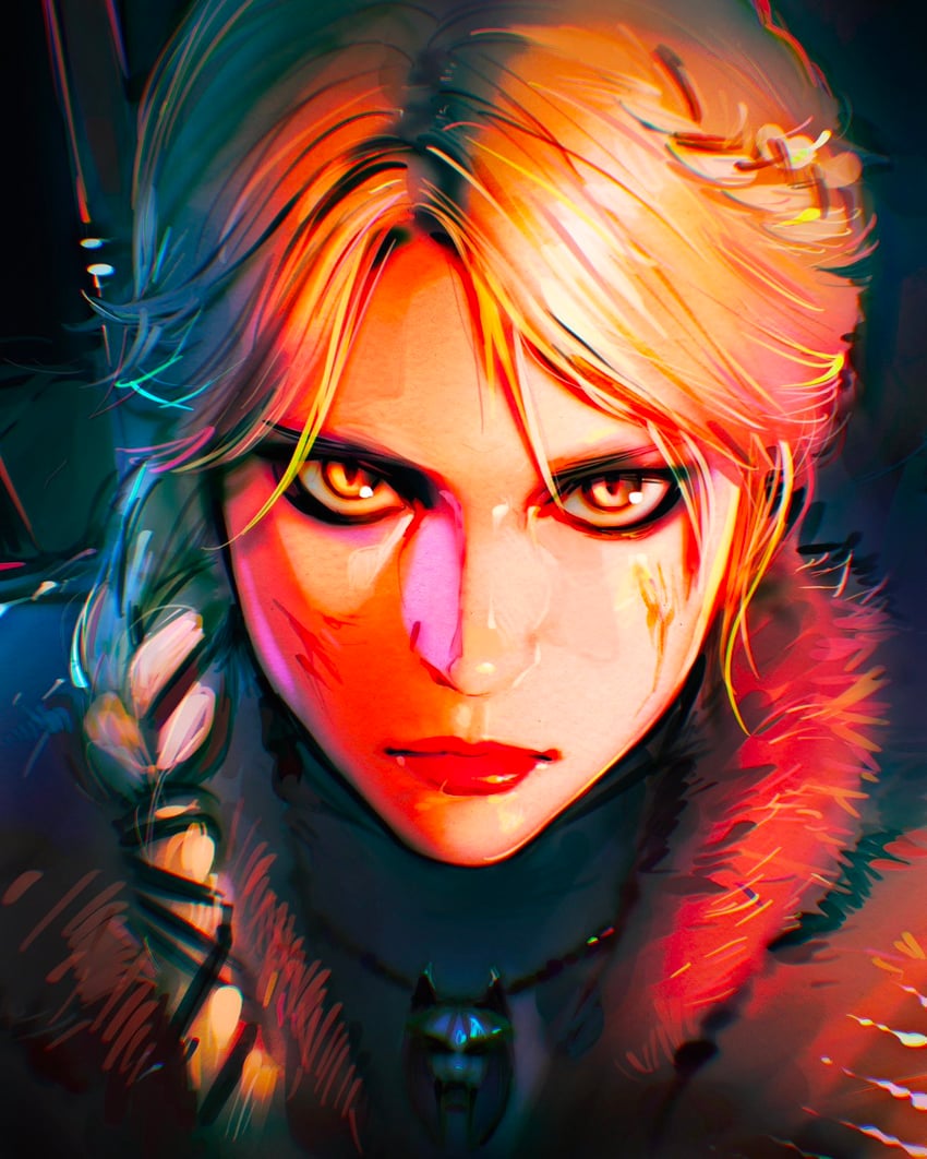 ciri (the witcher and 1 more) drawn by ilya_kuvshinov