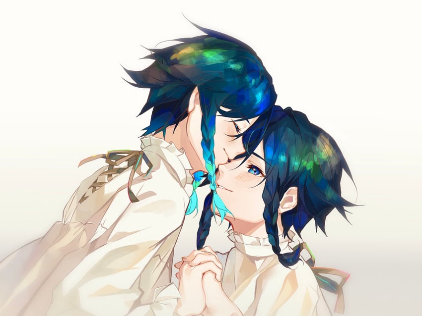venti and nameless bard (genshin impact) drawn by oriori_0201