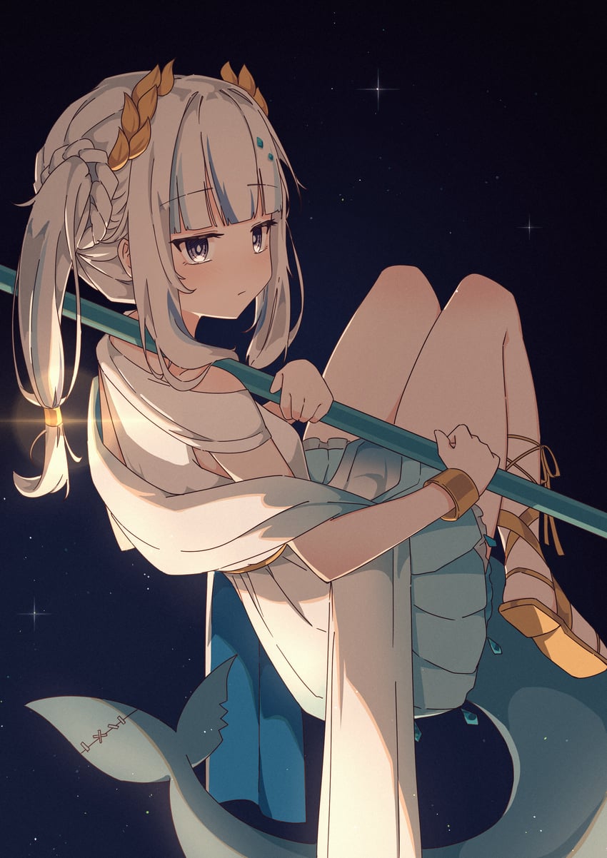 gawr gura (hololive and 1 more) drawn by jl_tan