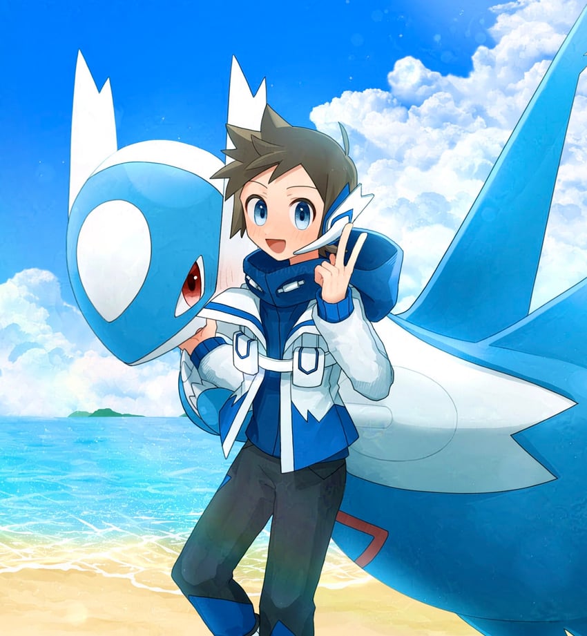 brendan and latios (pokemon and 1 more) drawn by mio14s