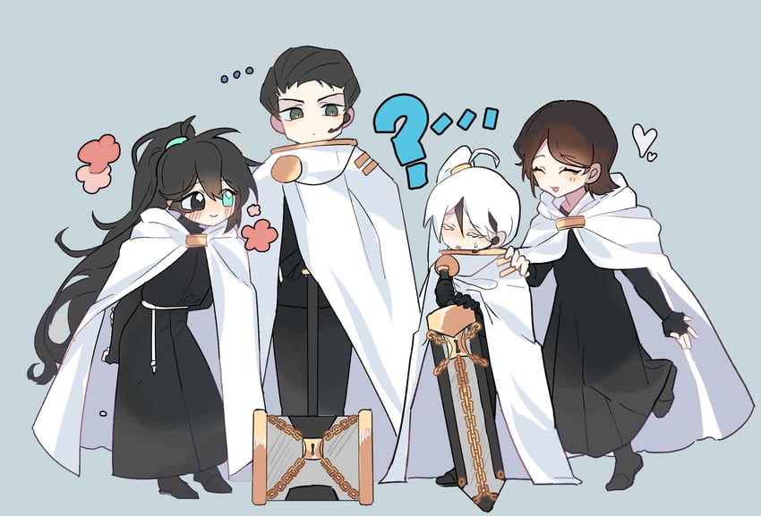 hong lu, meursault, yan vismok, and moirai (project moon and 2 more) drawn by yixixiy