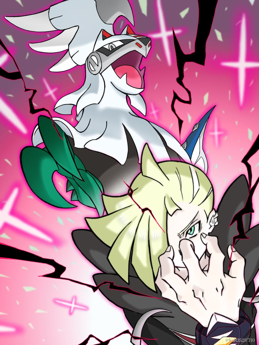 gladion and silvally (pokemon and 1 more) drawn by aruke_(gter7727)