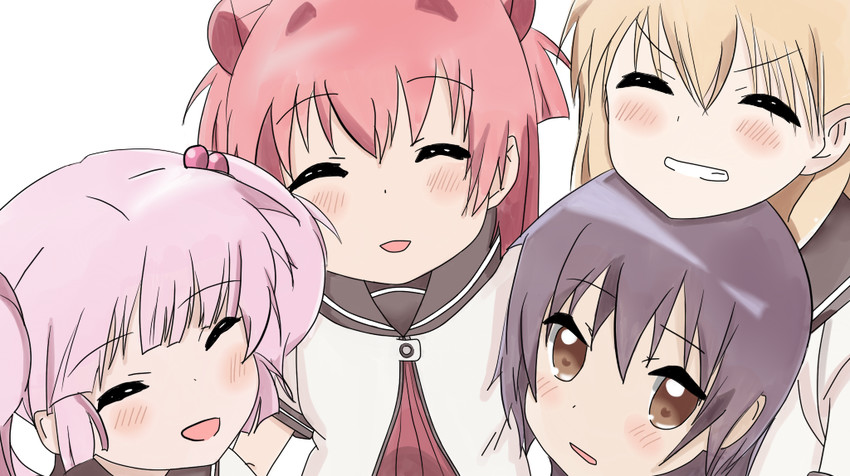 toshinou kyouko, akaza akari, funami yui, and yoshikawa chinatsu (yuruyuri and 1 more) drawn by weiyu_fantuan