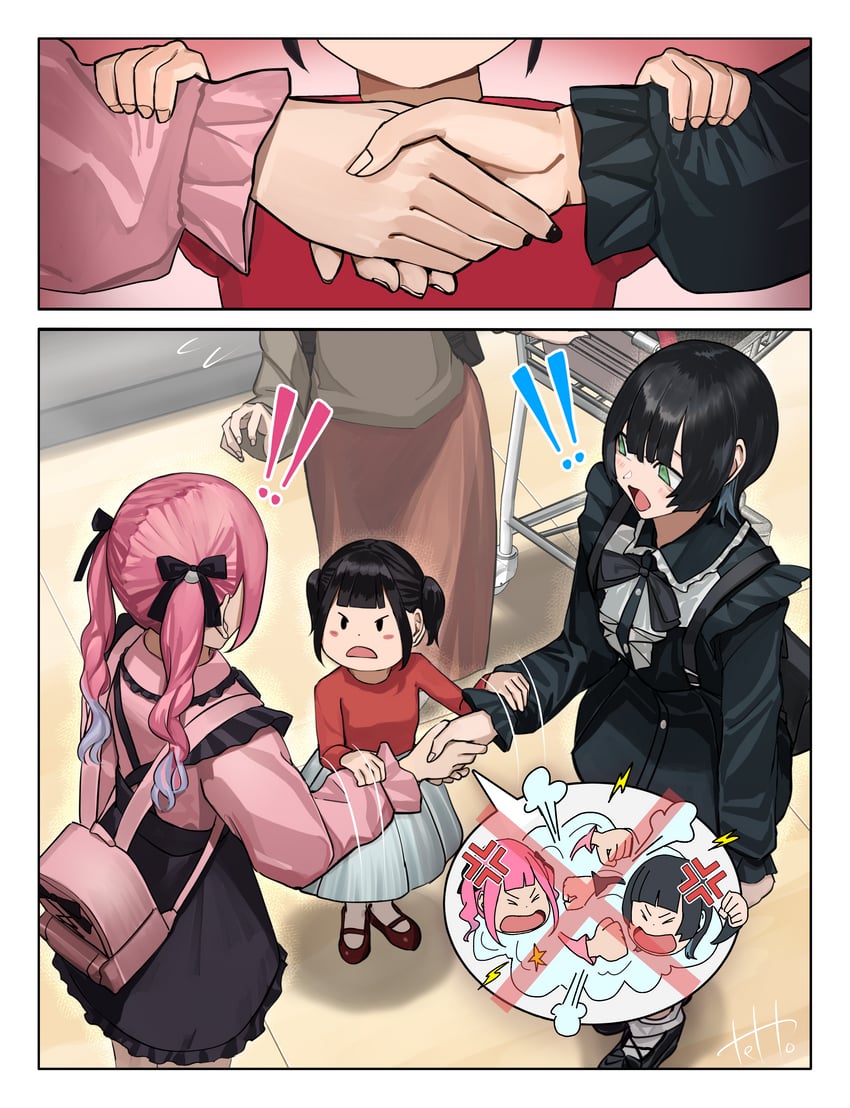 hinamizawa hinami and igarashi ritsu (original) drawn by tetto_(onnoveltet)