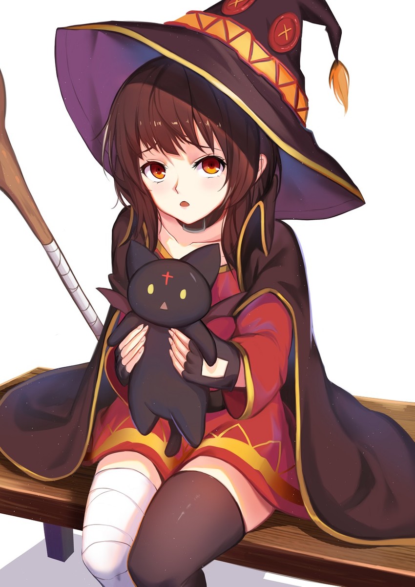 megumin and chomusuke (kono subarashii sekai ni shukufuku wo!) drawn by kyuu_(chiu850513)