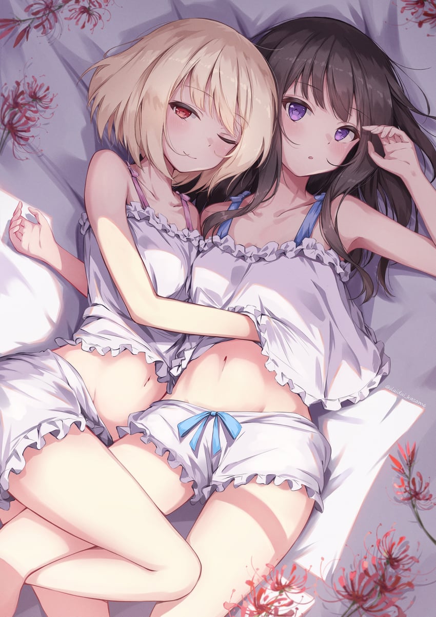 nishikigi chisato and inoue takina (lycoris recoil) drawn by daidai_(daidai826)