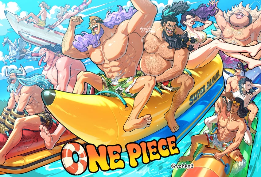 aokiji, marshall d. teach, jesus burgess, avalo pizarro, lafitte, and 7 more (one piece) drawn by youkan_(tako)