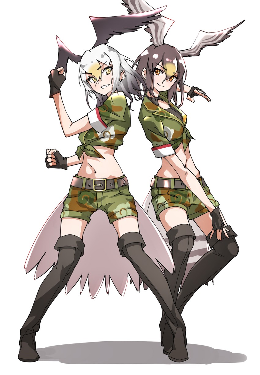 bald eagle and northern goshawk (kemono friends and 1 more) drawn by tanabe_(fueisei)