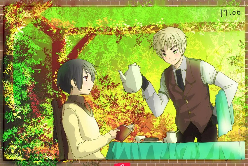 united kingdom and japan (axis powers hetalia) drawn by oka_(umanihiki)