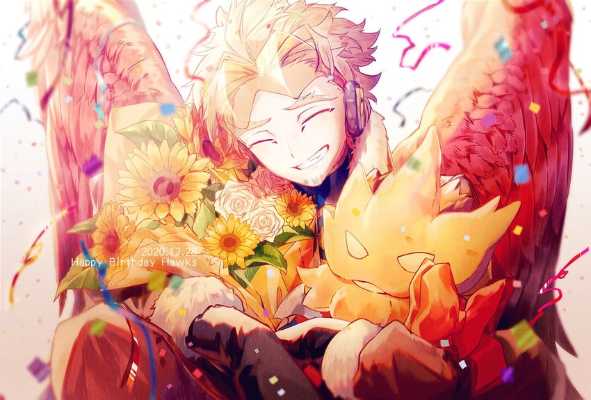 endeavor and hawks (boku no hero academia) drawn by su_chi00