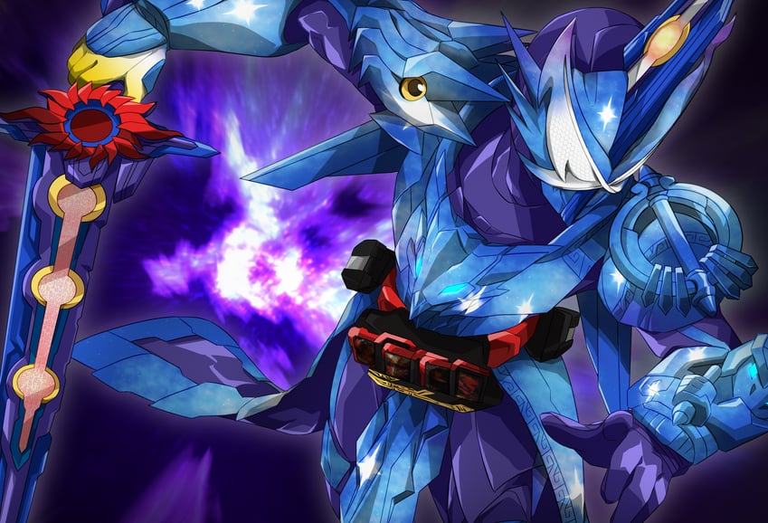 kamen rider saber, kamen rider xross saber, and kamen rider crimson saber (kamen rider and 1 more) drawn by miyabi_(037)