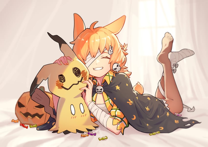 mimikyu and kroos (pokemon and 1 more) drawn by rongyuanfeida