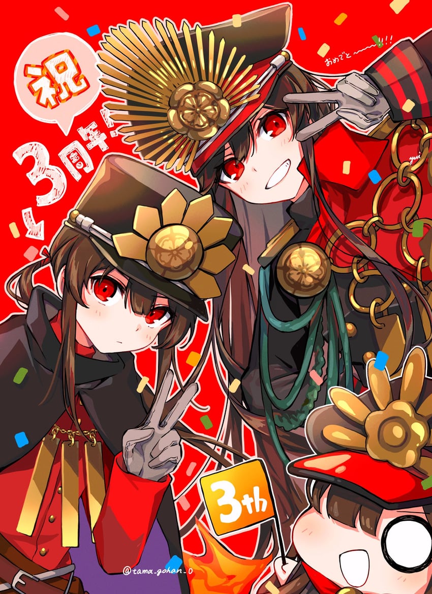 oda nobunaga, oda nobukatsu, and mini nobu (fate and 1 more) drawn by yui_(tamagohan)
