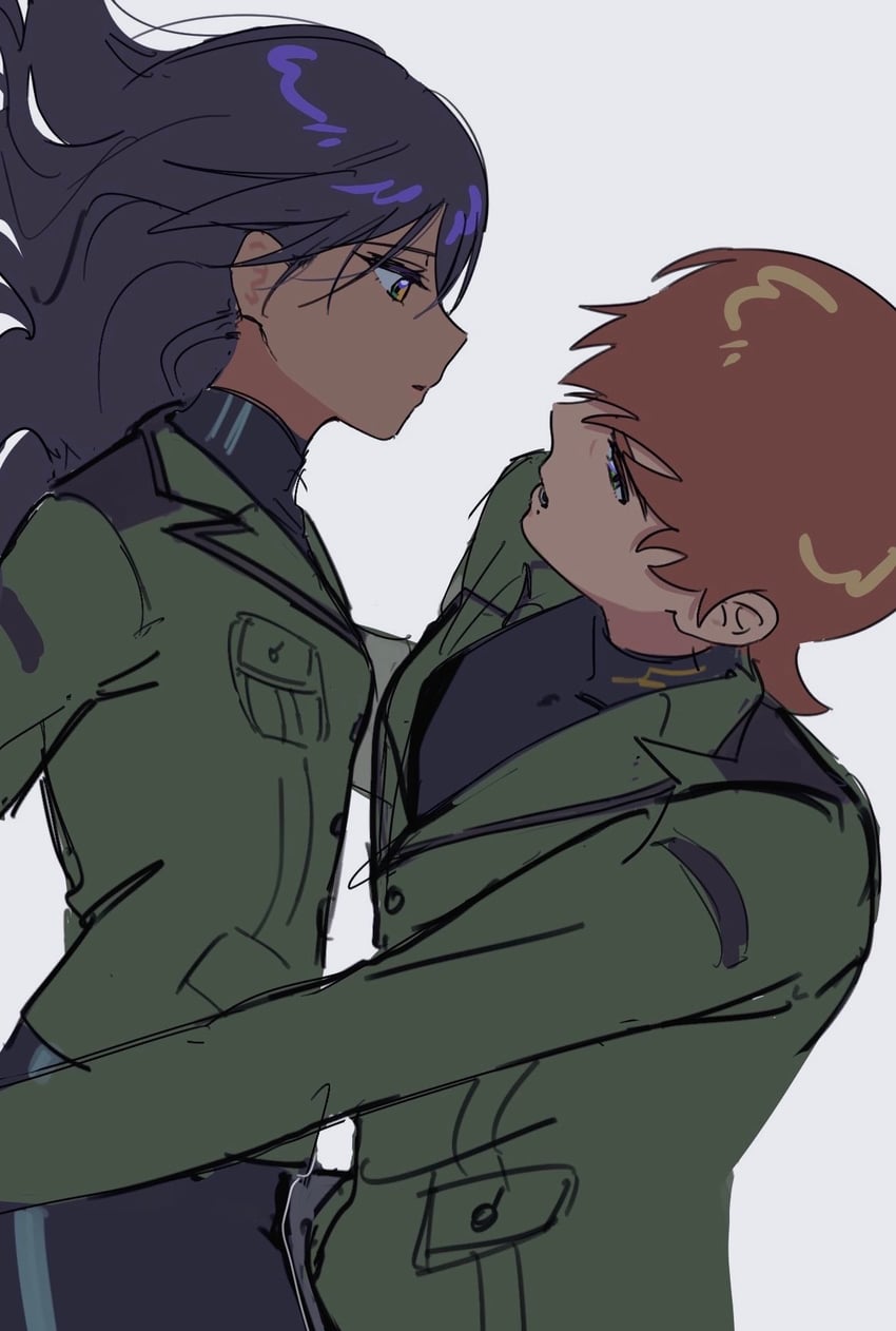 nyaan and xavier olivette (gundam and 1 more) drawn by anyaaa66