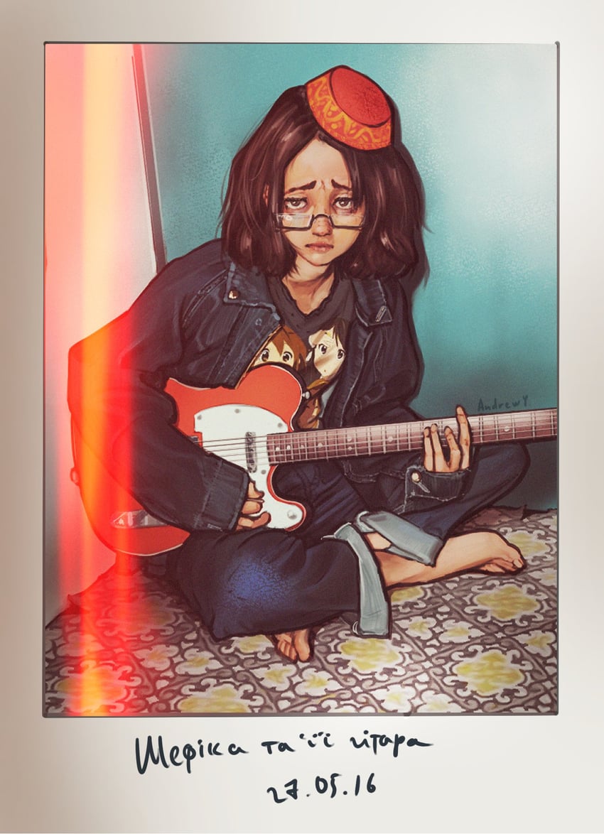 nakano azusa, hirasawa yui, and shefika (original and 1 more) drawn by andrew_y