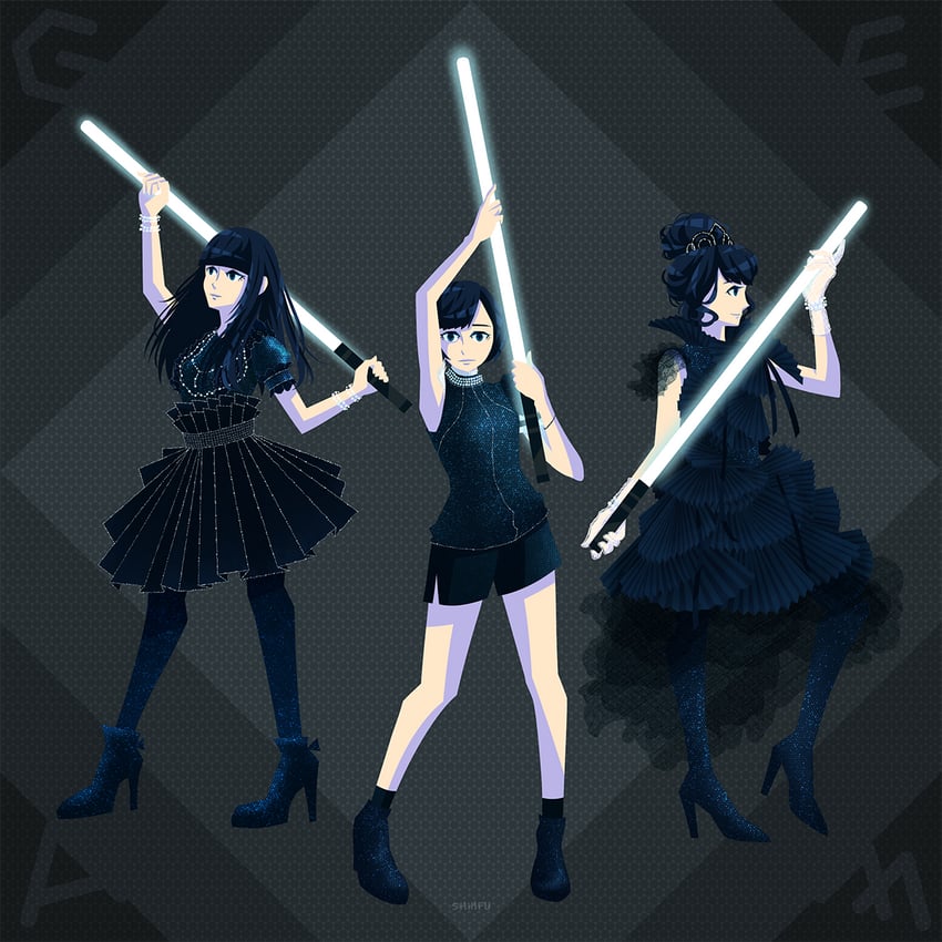 nocchi, kashiyuka, and a~chan (perfume and 1 more) drawn by eggloaf