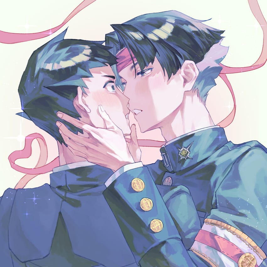 ryunosuke naruhodo and kazuma asogi (ace attorney and 1 more) drawn by dong_98