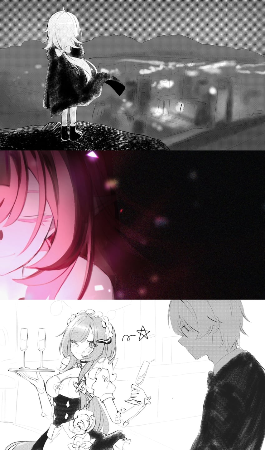 elysia and kevin kaslana (honkai and 1 more) drawn by mi_(27782900)