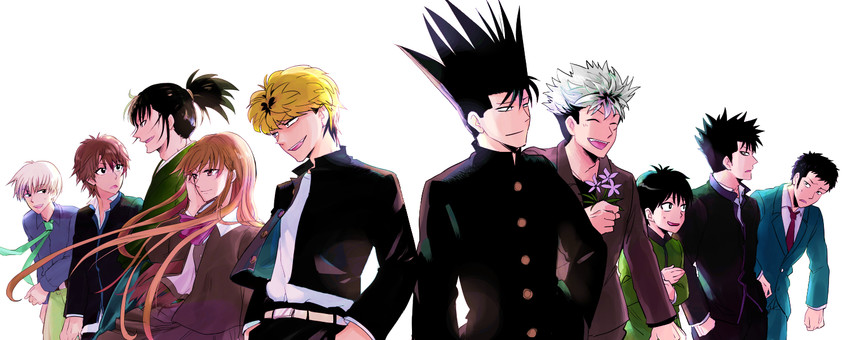 mitsuhashi takashi, amatsuka megumi, itou shinji, soga genzo, funabashi masaya, and 5 more (kyou kara ore wa!! and 4 more) drawn by syufufu