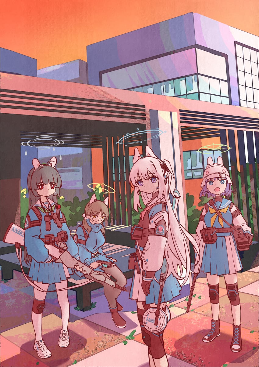 miyu, miyako, saki, and moe (blue archive) drawn by fuuuu