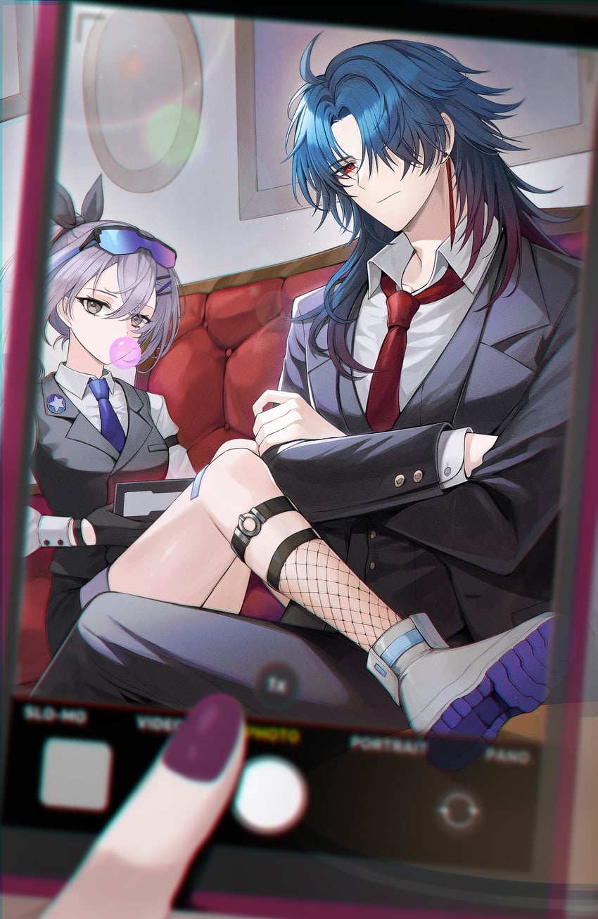 silver wolf and blade (honkai and 1 more) drawn by daengdaeng