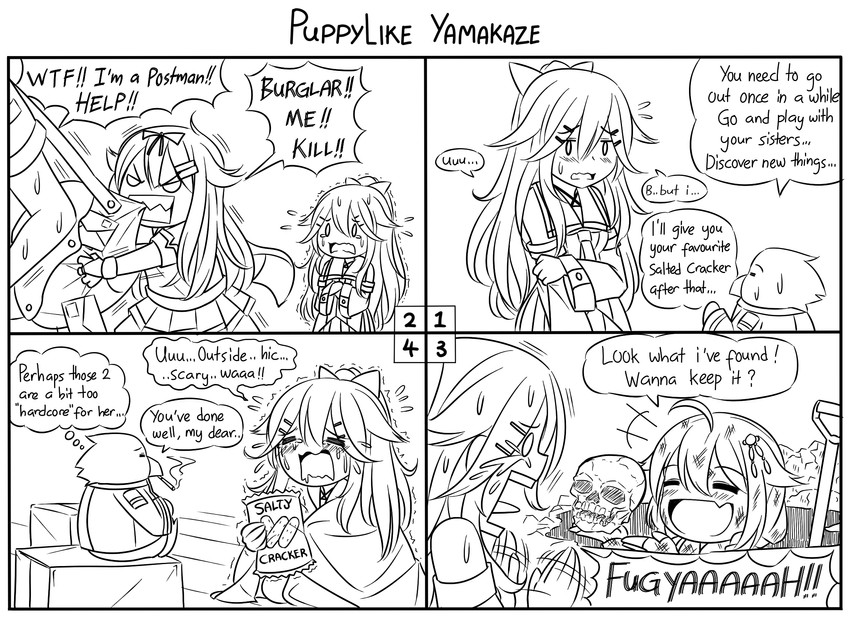 admiral, shigure, yuudachi, shigure kai ni, yuudachi kai ni, and 3 more (kantai collection) drawn by guin_guin