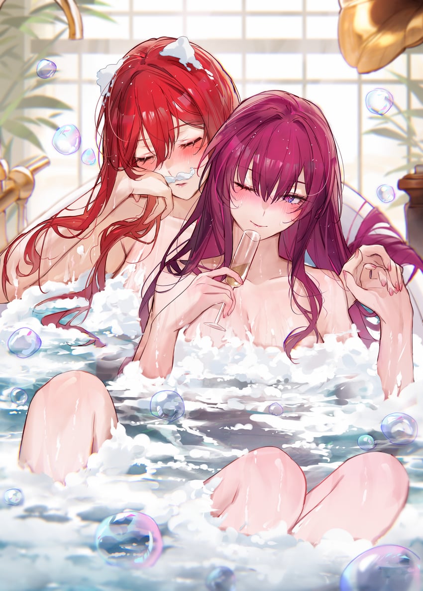 kafka and himeko (honkai and 1 more) drawn by qiandaiyiyu