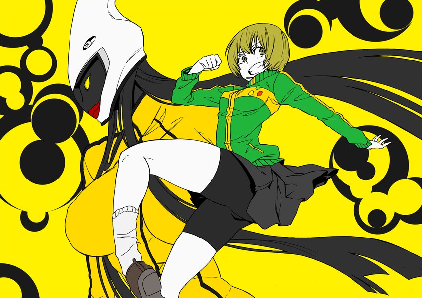 satonaka chie and tomoe (persona and 1 more) drawn by iro_marimo