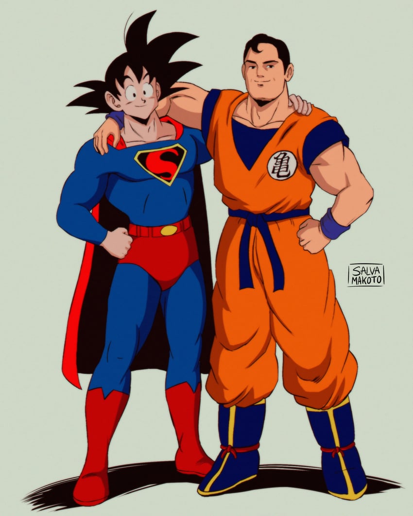 son goku, superman, and clark kent (dragon ball and 3 more) drawn by salvamakoto