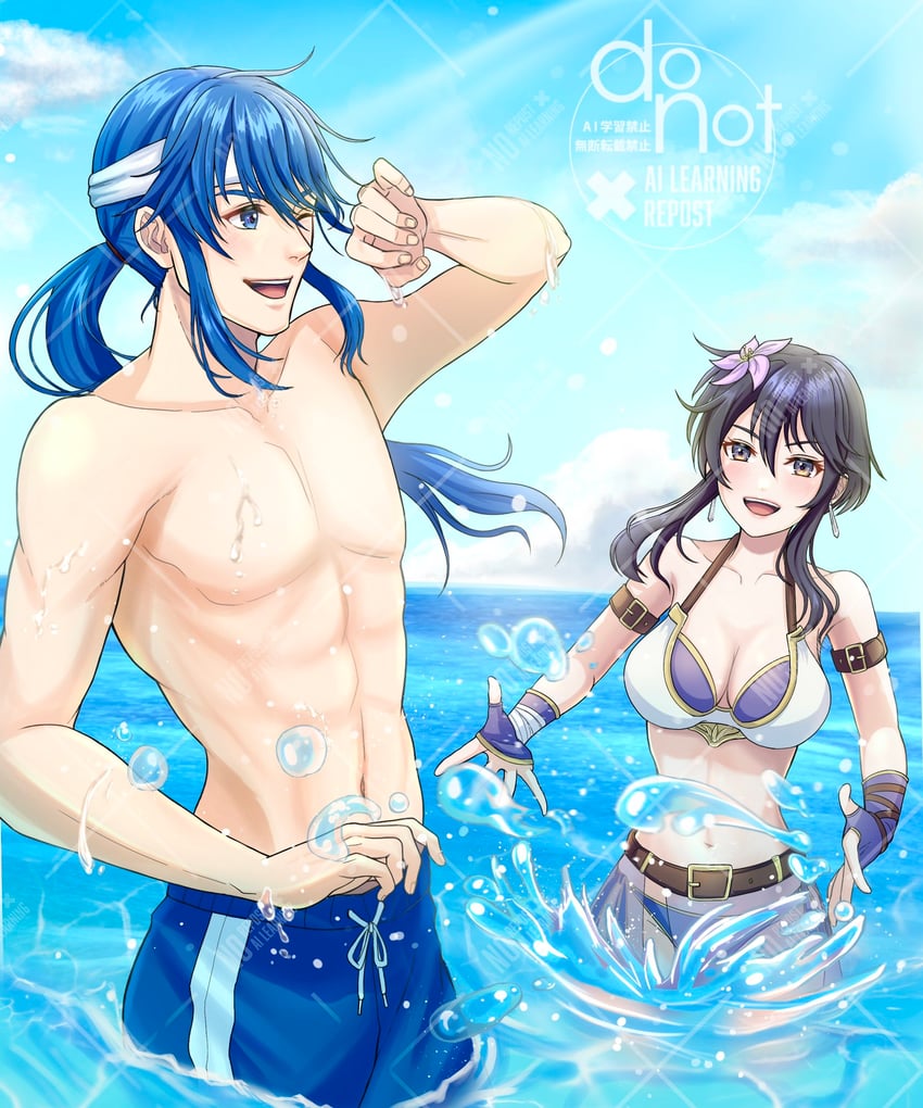 seliph and larcei (fire emblem and 1 more) drawn by kousetu0506