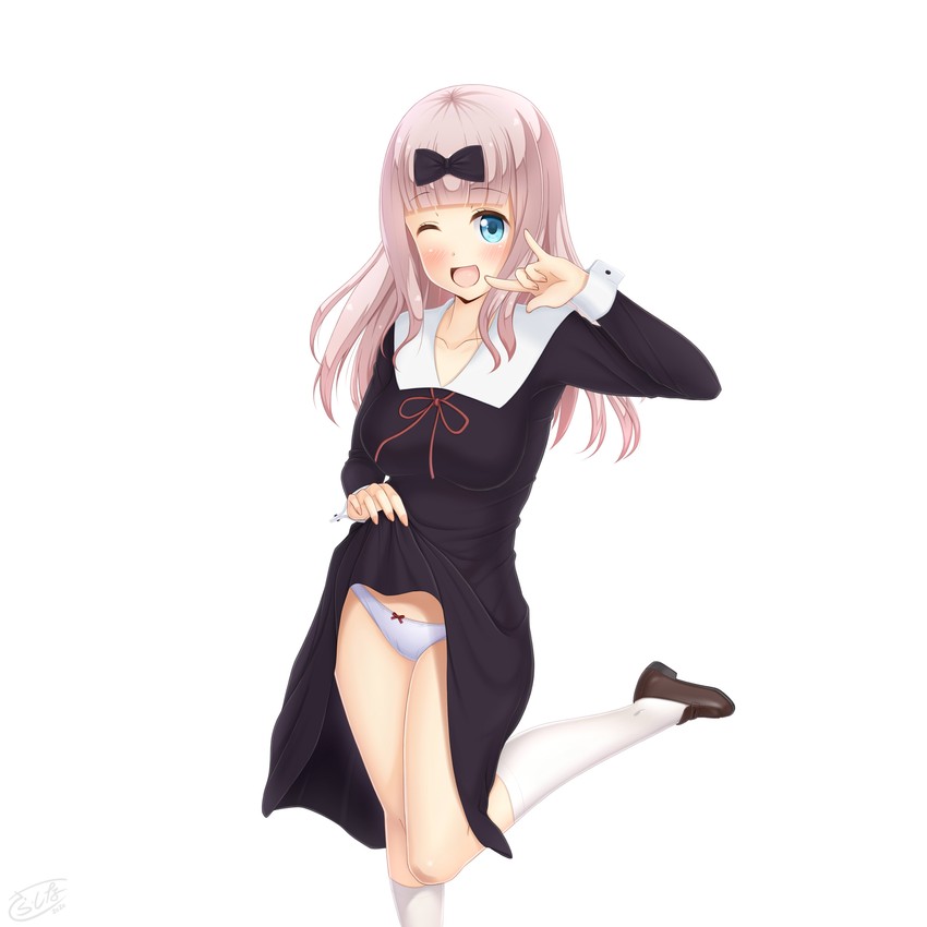 fujiwara chika (kaguya-sama wa kokurasetai ~tensai-tachi no renai zunousen~) drawn by sainohikari