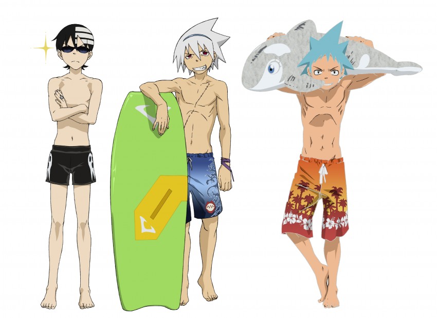 soul evans, death the kid, and black star (soul eater)
