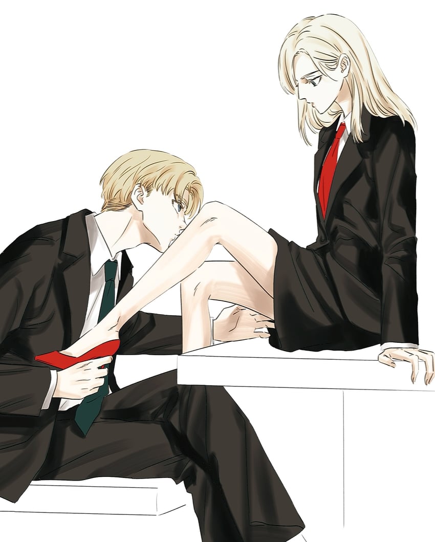 armin arlert and annie leonhart (shingeki no kyojin) drawn by yi_(199702090505)