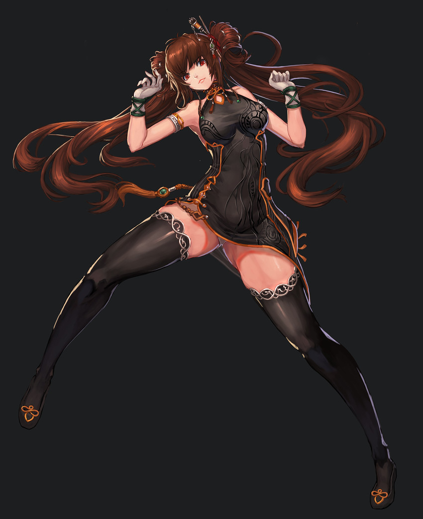 female fighter and female nen master (dungeon and fighter) drawn by qbspdl