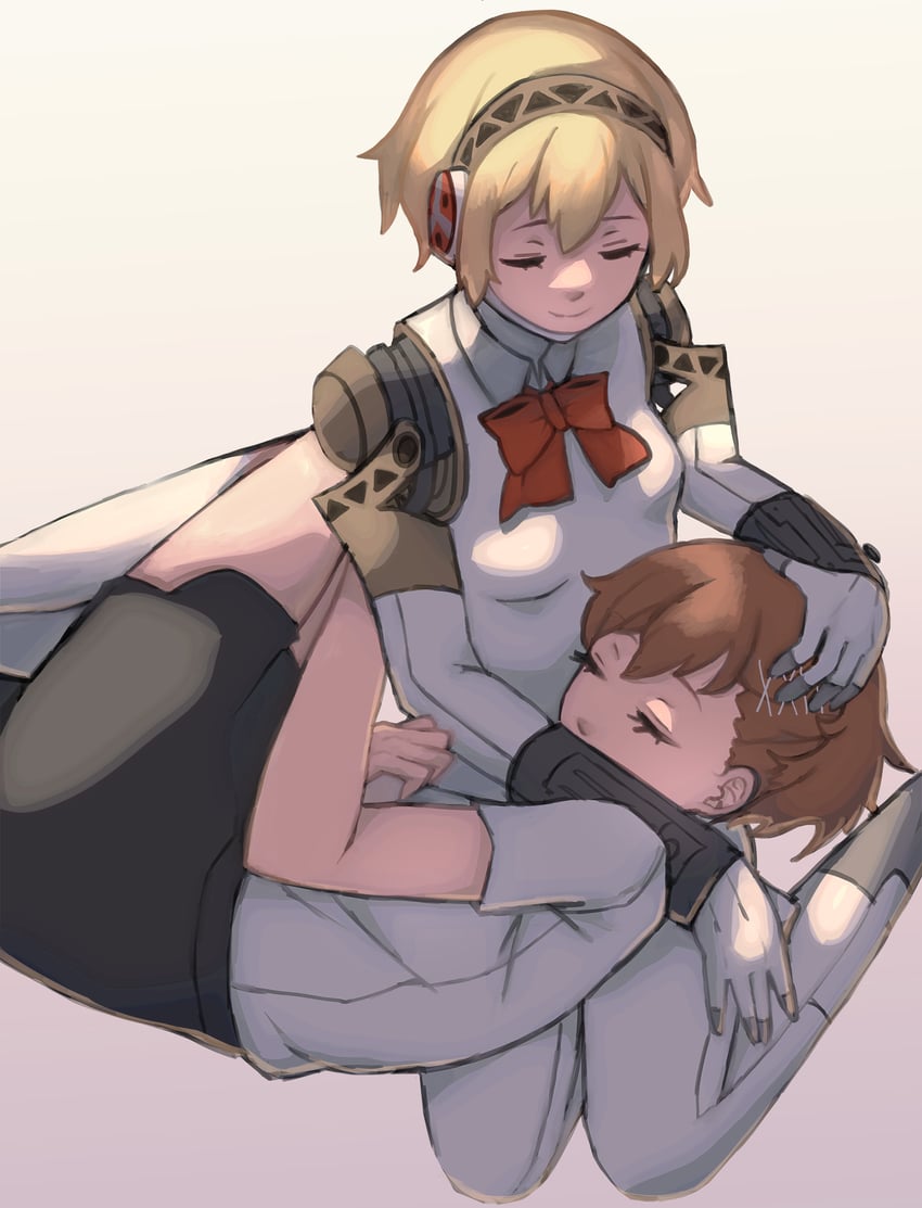 aigis and shiomi kotone (persona and 2 more) drawn by tbjj1208