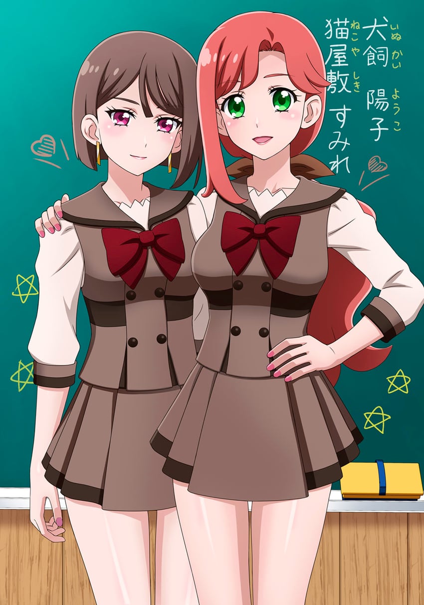 nekoyashiki sumire and inukai youko (precure and 1 more) drawn by tooo