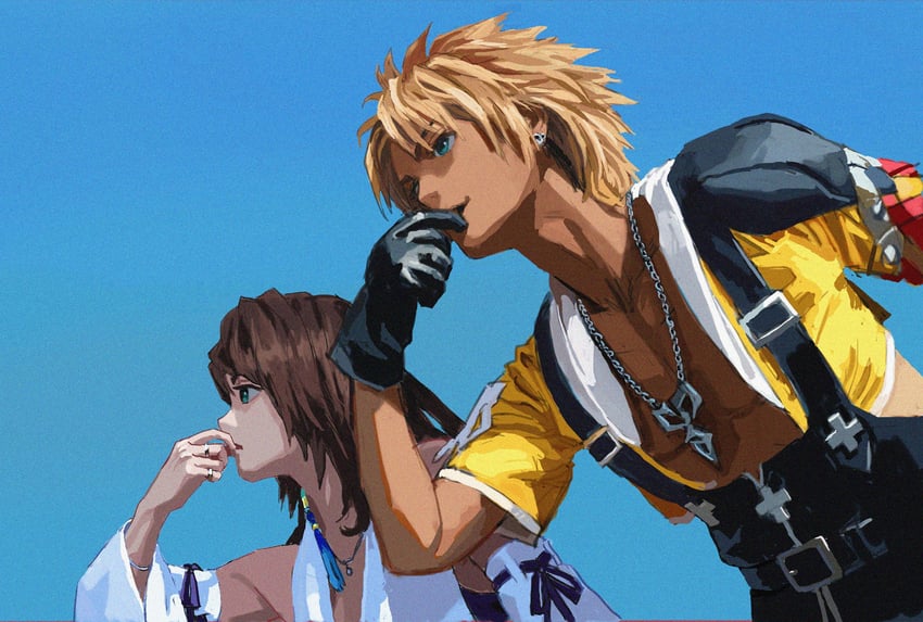 yuna and tidus (final fantasy and 1 more) drawn by shiren_(ourboy83)