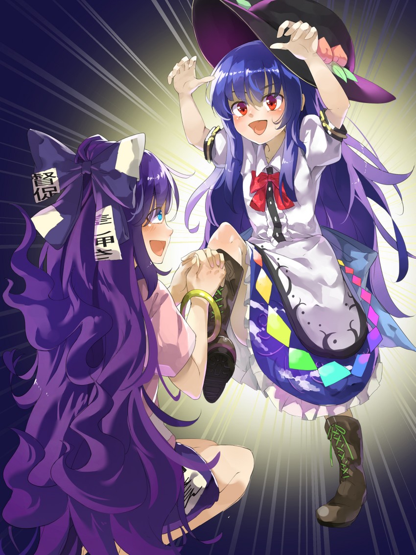 hinanawi tenshi and yorigami shion (touhou) drawn by piyodesu