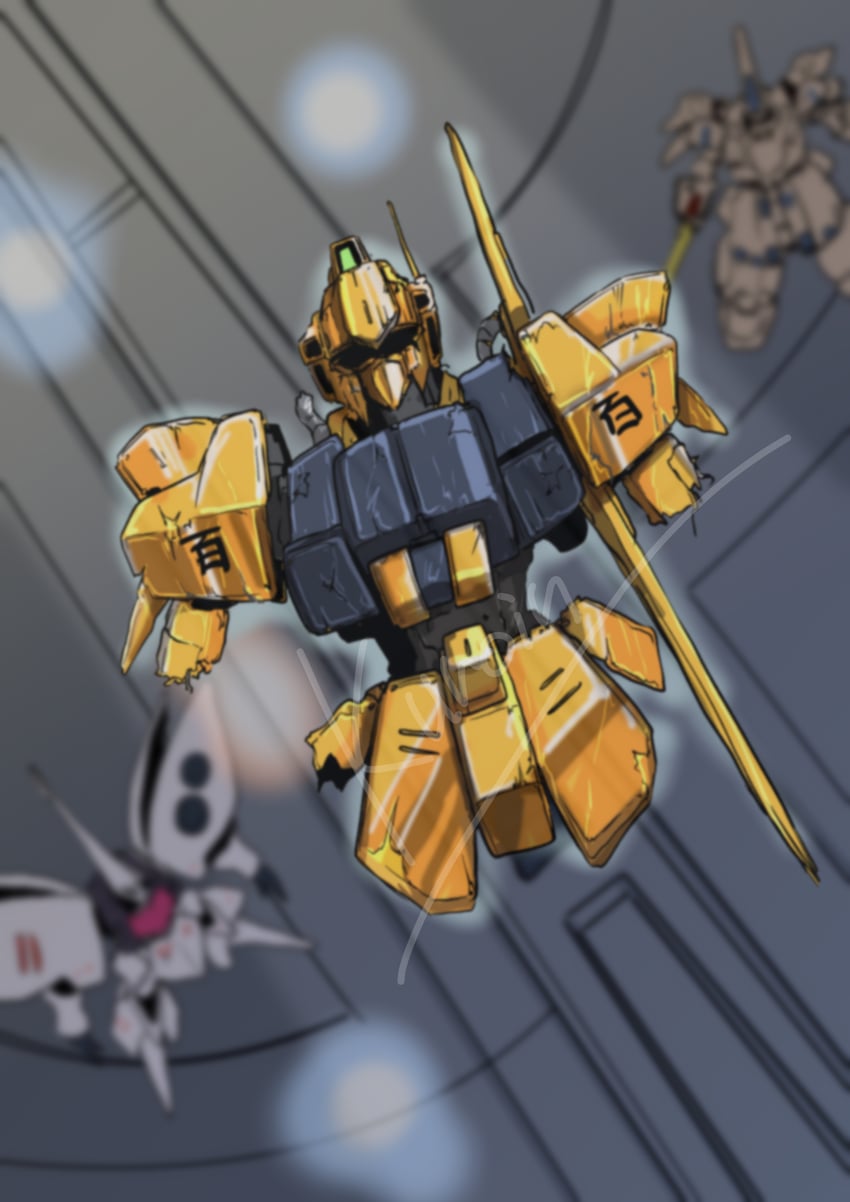 qubeley, hyaku shiki, and the o (gundam and 2 more) drawn by kuroneko_koubou