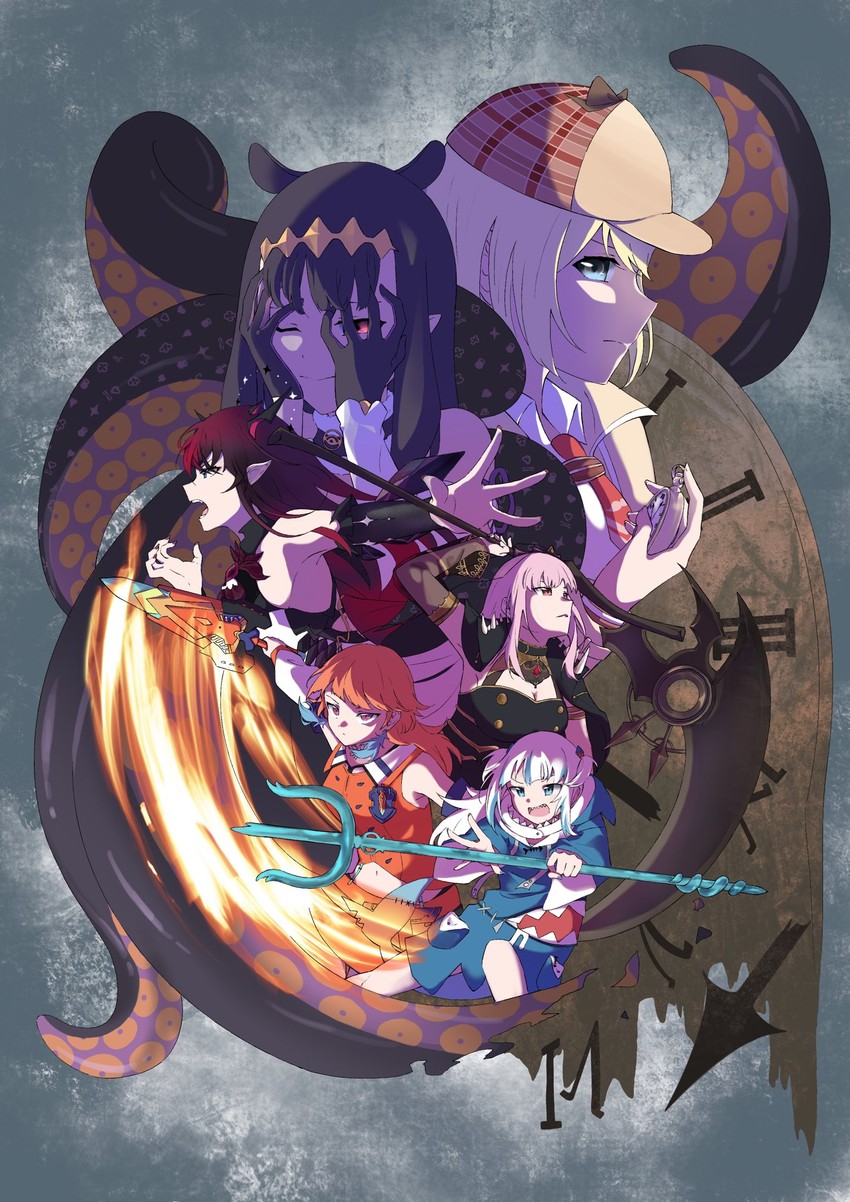gawr gura, mori calliope, ninomae ina'nis, takanashi kiara, watson amelia, and 1 more (hololive and 1 more) drawn by kogawa_u