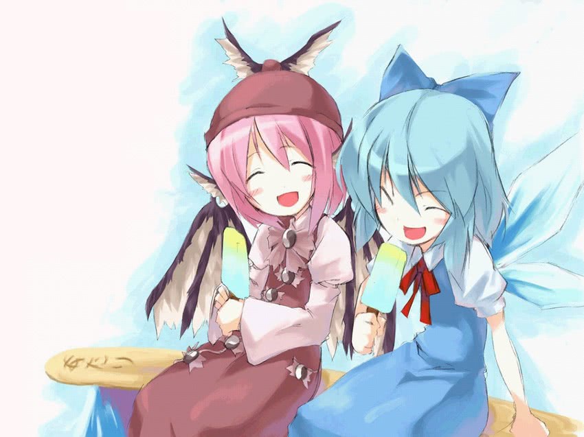 cirno and mystia lorelei (touhou) drawn by akanagi_youto