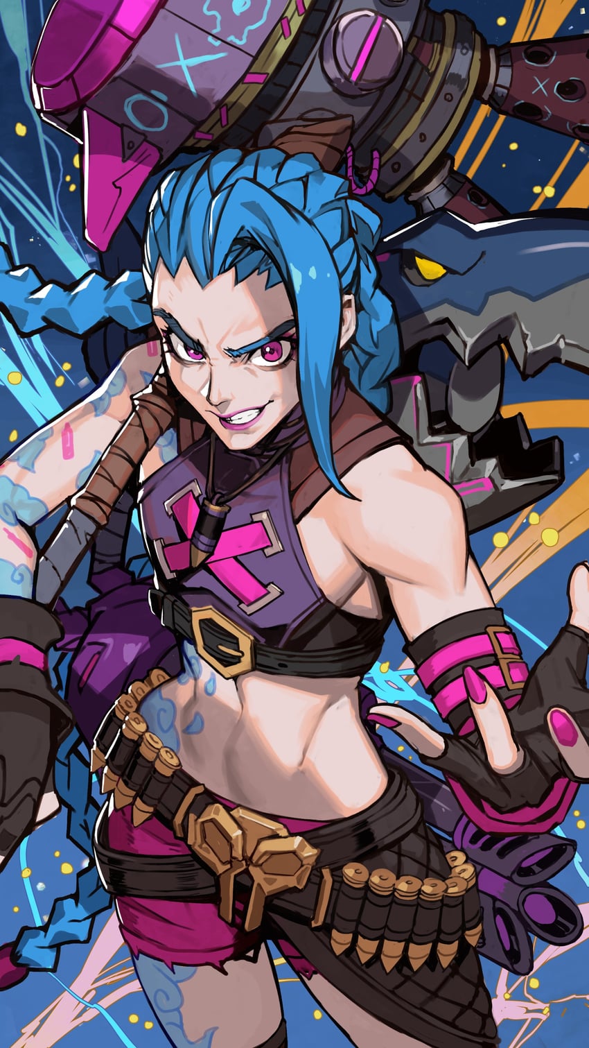 jinx (league of legends and 1 more) drawn by hungry_clicker