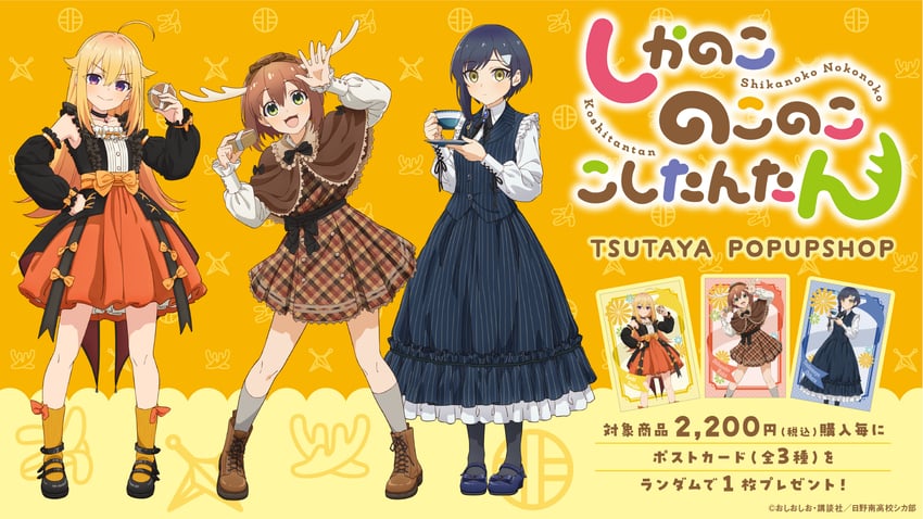 shikanoko noko, koshi torako, and tsubameya chiharu (shikanoko nokonoko koshitantan)