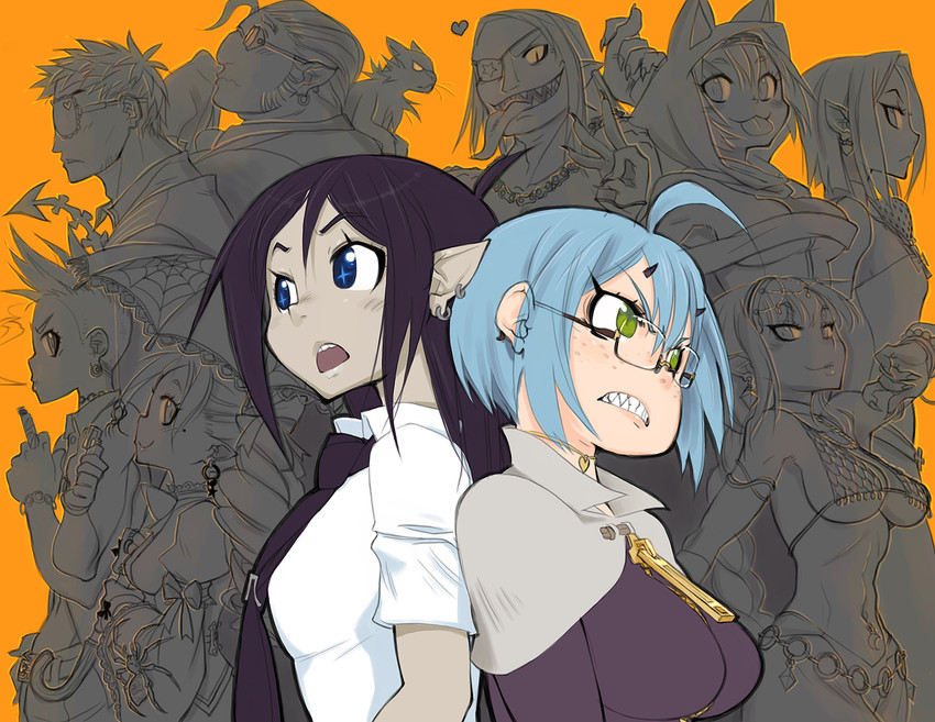 tara olphoros and tess tesryon (demon mages) drawn by crybringer