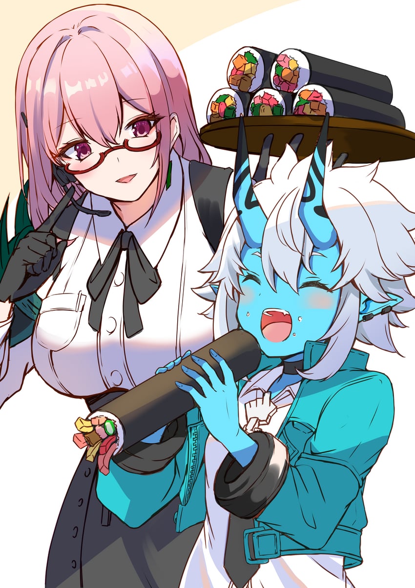 tsukishiro yanagi and soukaku (zenless zone zero) drawn by shibakame