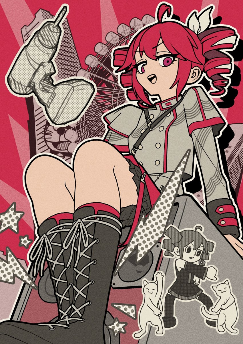 kasane teto and doraemon (utau and 2 more) drawn by arimoto_wataru