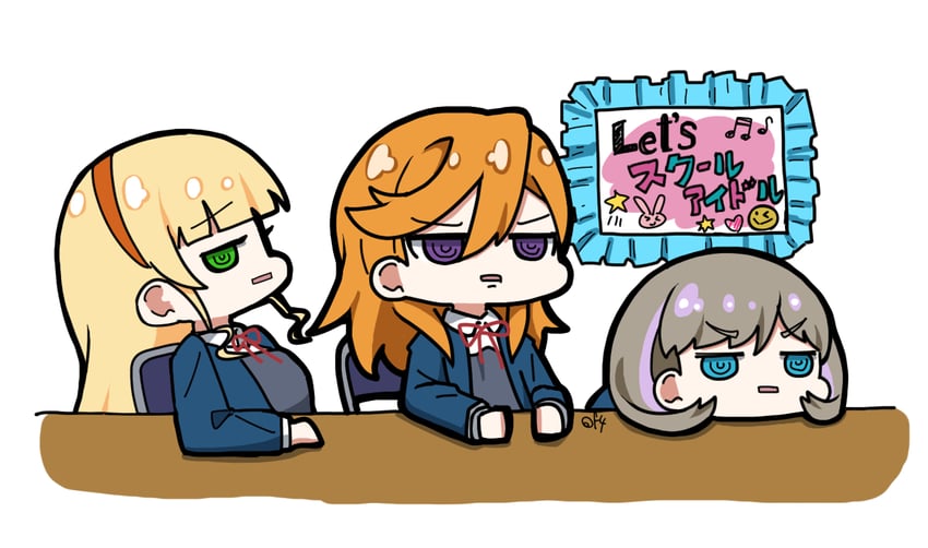 shibuya kanon, heanna sumire, and tang keke (love live! and 1 more) drawn by oofushi_ao