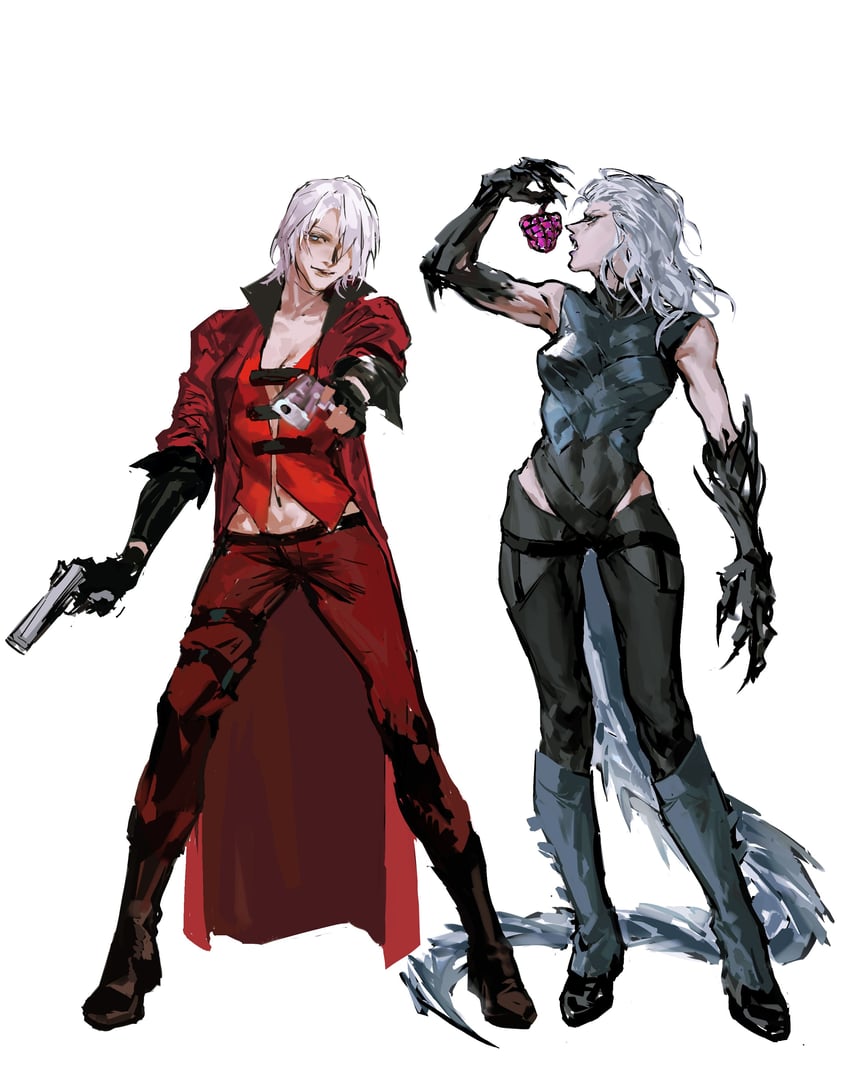 dante and vergil (devil may cry) drawn by blue_saden